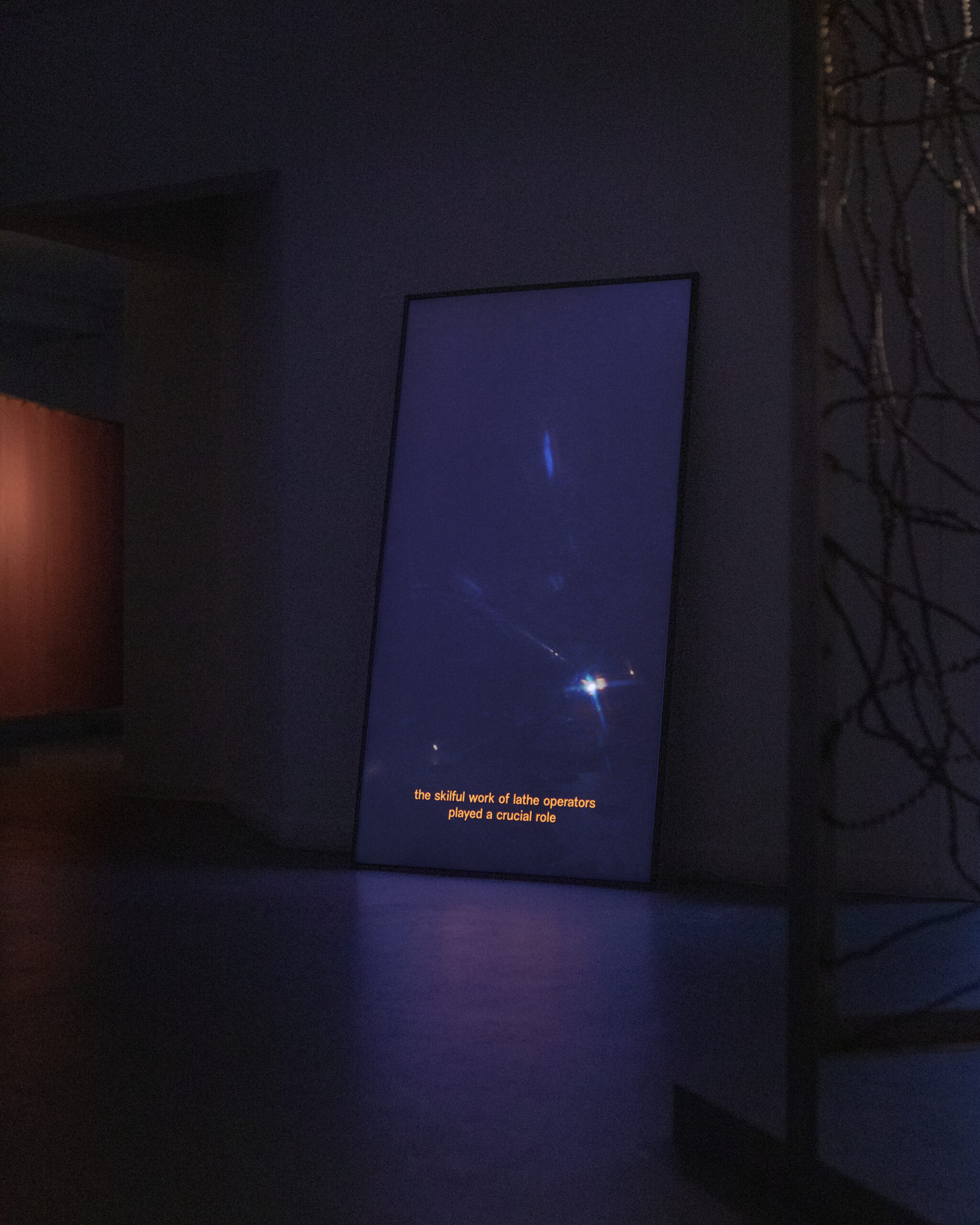 Installation view from ‘They may rest from their labor; for their deeds follow them!’ – 2024 solo exhibition by Slovak artist Andrej Kiripolsky at Q Gallery, Copenhagen, featuring post-industrial themes through sculpture and video art.